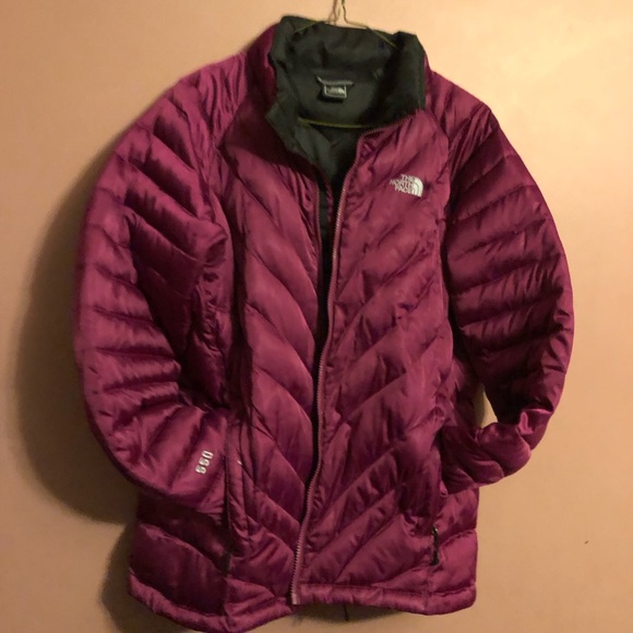 The North Face Women Small Goose Down 550 Insulated Purple Satin Winter Jacket - Picture 10 of 11